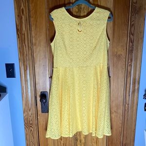 London Times Yellow Lace Dress Size 16 NWOT